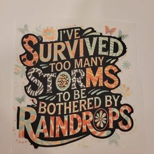 Ready To Press DTF Transfer I've Survived Too Many Storms